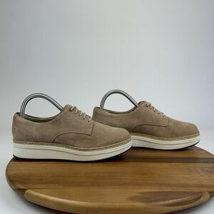 Womens Clarks Teadale Rhea Tan Suede‎ Casual Comfort Brogue Shoes Size 7.5 M